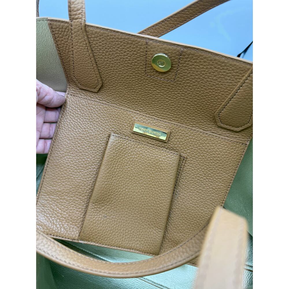 Tory Burch Tote Bag Pebbled Leather - Tan/ Camel gold hardware - Picture 9 of 9